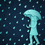 雨水水滴 小女孩