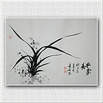 青石国画兰花