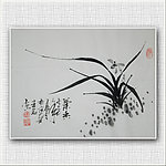 青石国画兰花