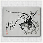 青石国画兰花