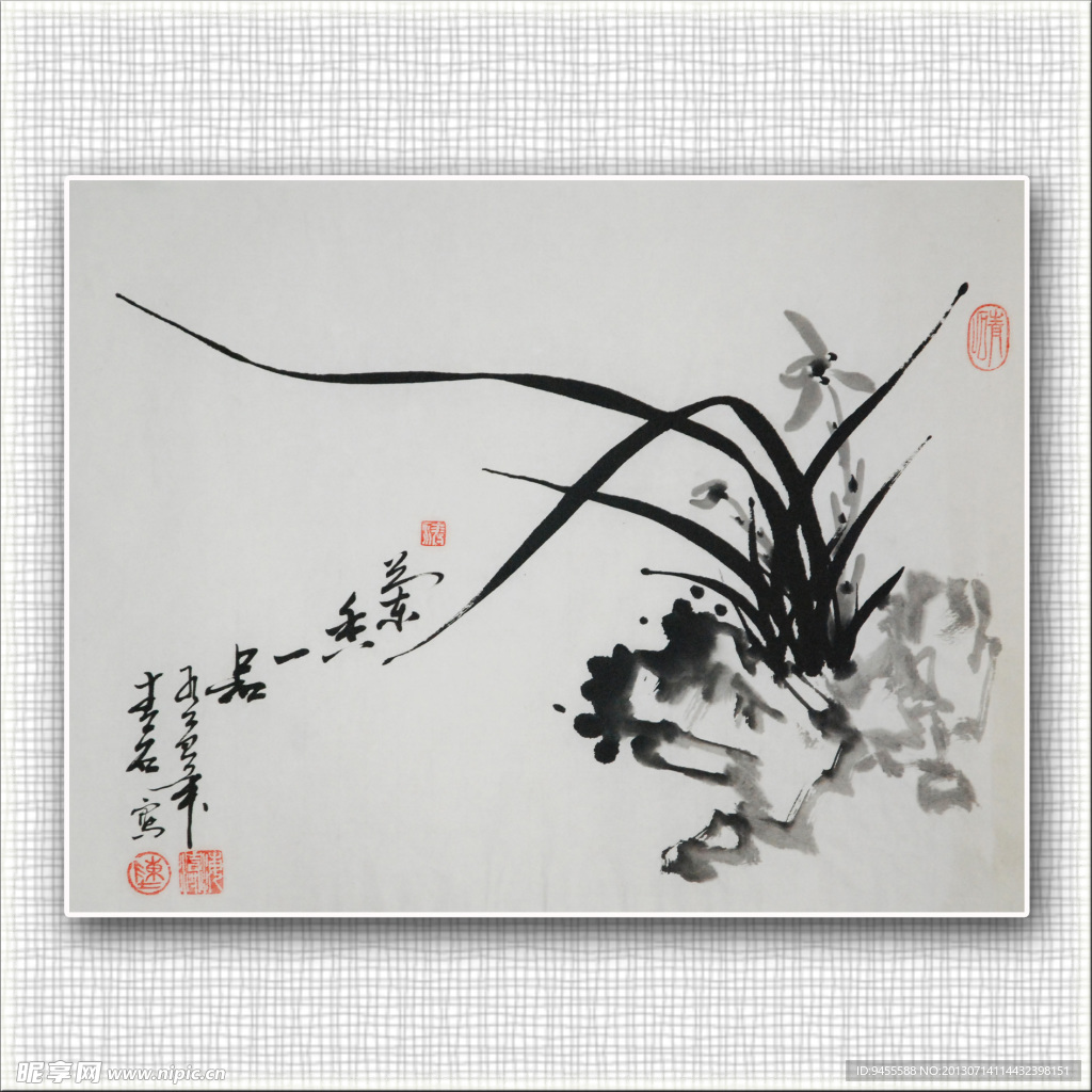 青石国画梅花