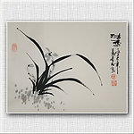 青石国画兰花