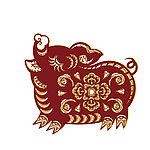 剪纸猪