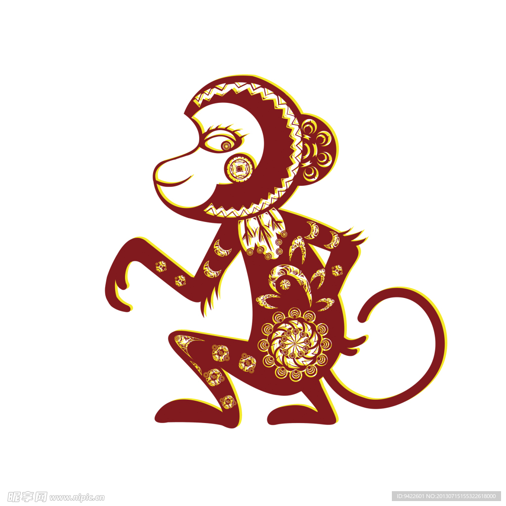 剪纸猴