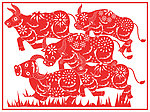 剪纸牛