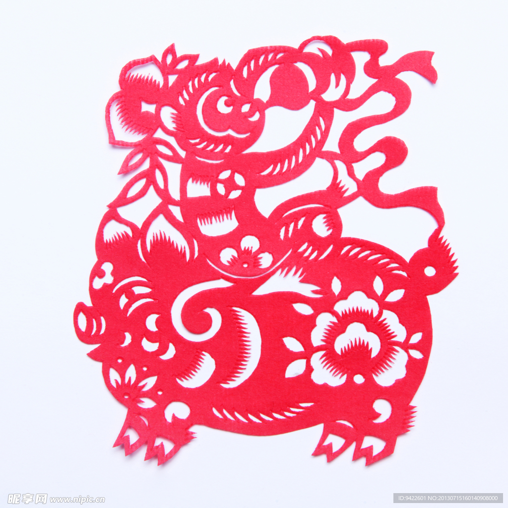 剪纸猪