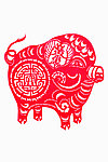 剪纸猪