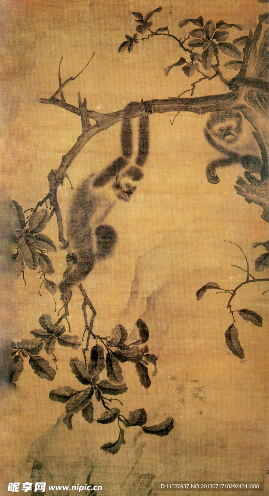 玩耍 工笔画
