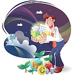 矢量卡通商务人士