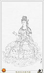 程宗元白描观音