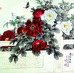 牡丹水墨画