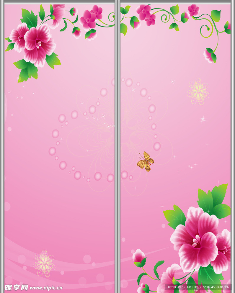 花朵移门