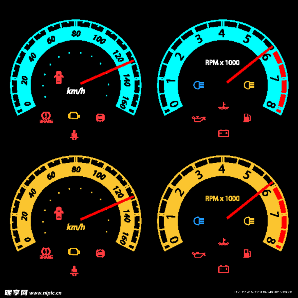 汽车仪表矢量素