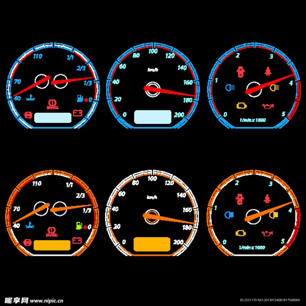 汽车仪表矢量素材