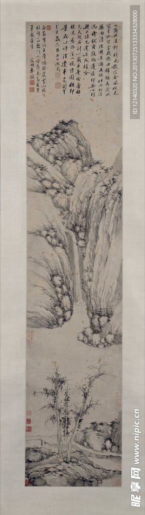 溪山晚照图轴