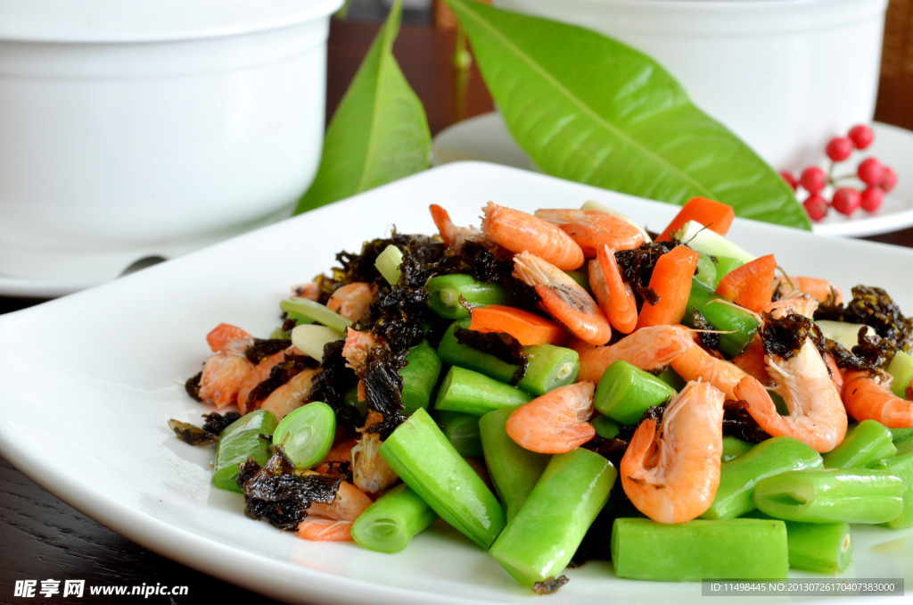 榄豆角干菜河虾