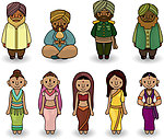 卡通印度人物图标