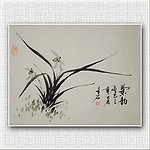 青石国画兰花