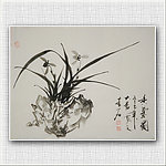 青石国画兰花