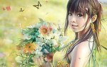 水彩画女生