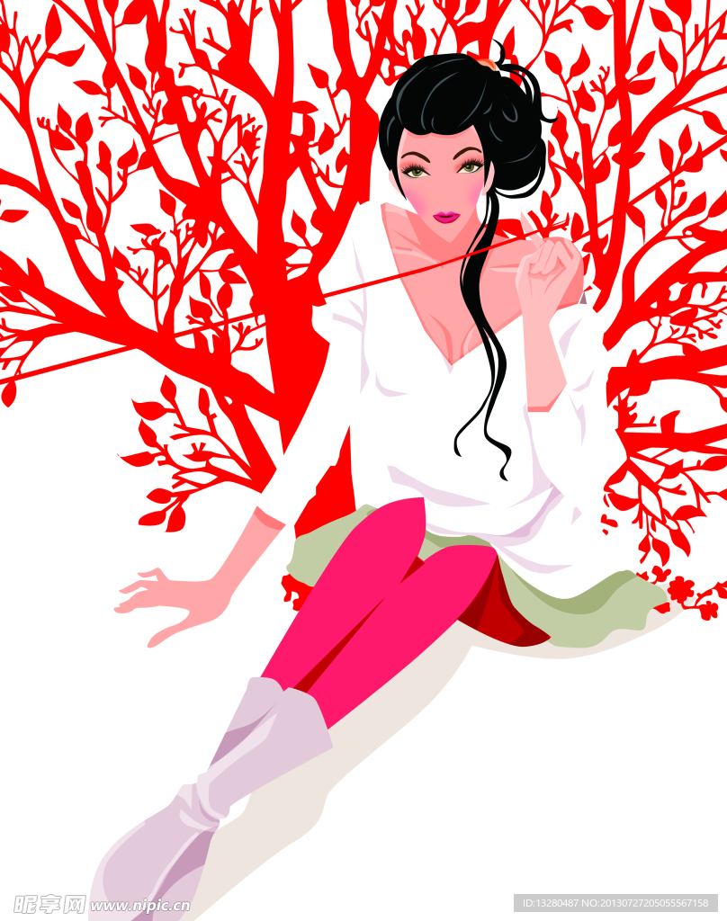 高清美少女插画