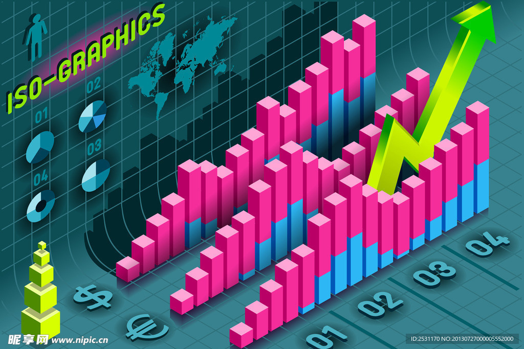 金融图表矢量素材