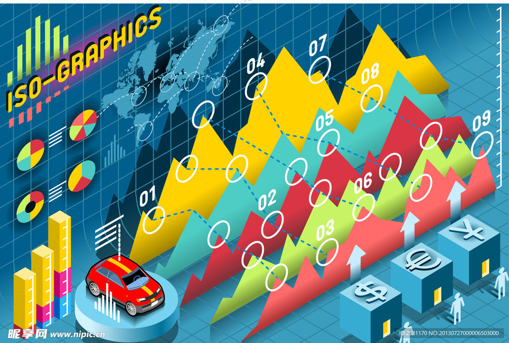 金融图表矢量素材