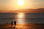 大海夕阳余辉美景
