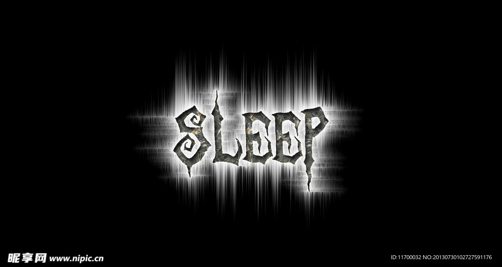 SLEEP 英文特效 金属字