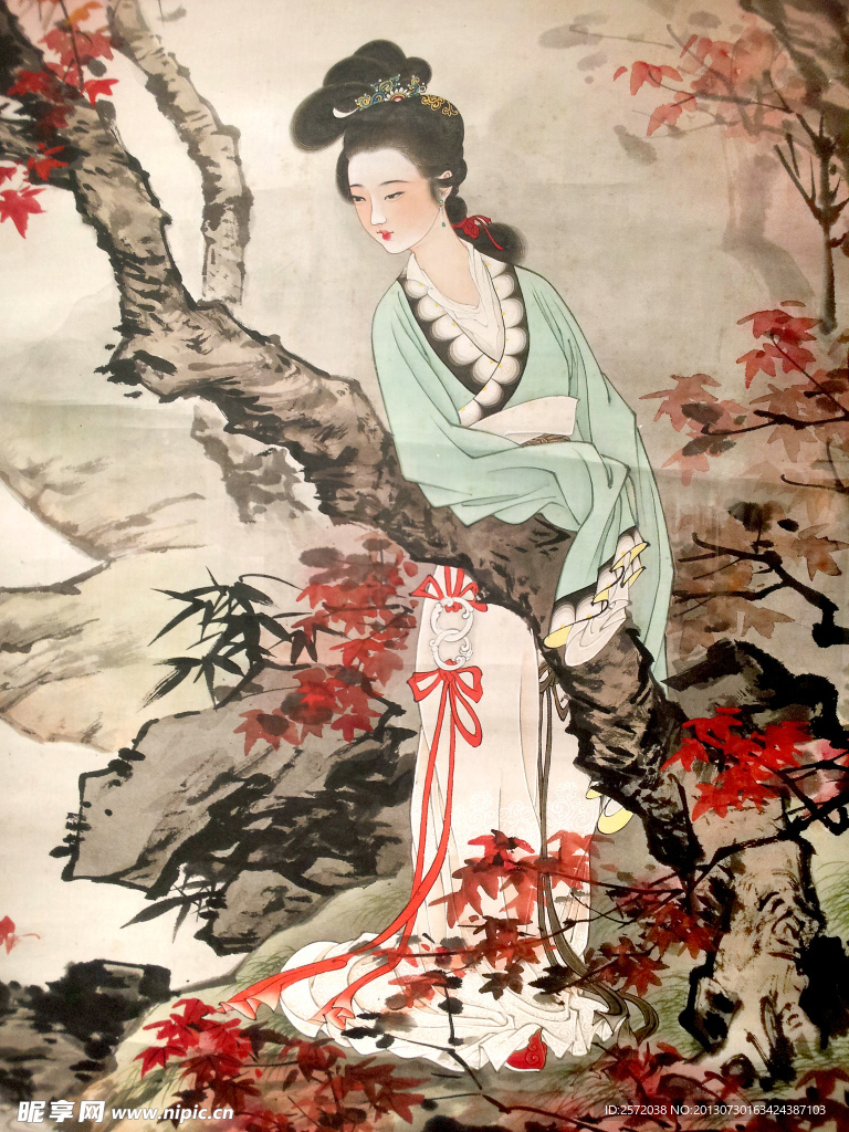 枫溪仕女图