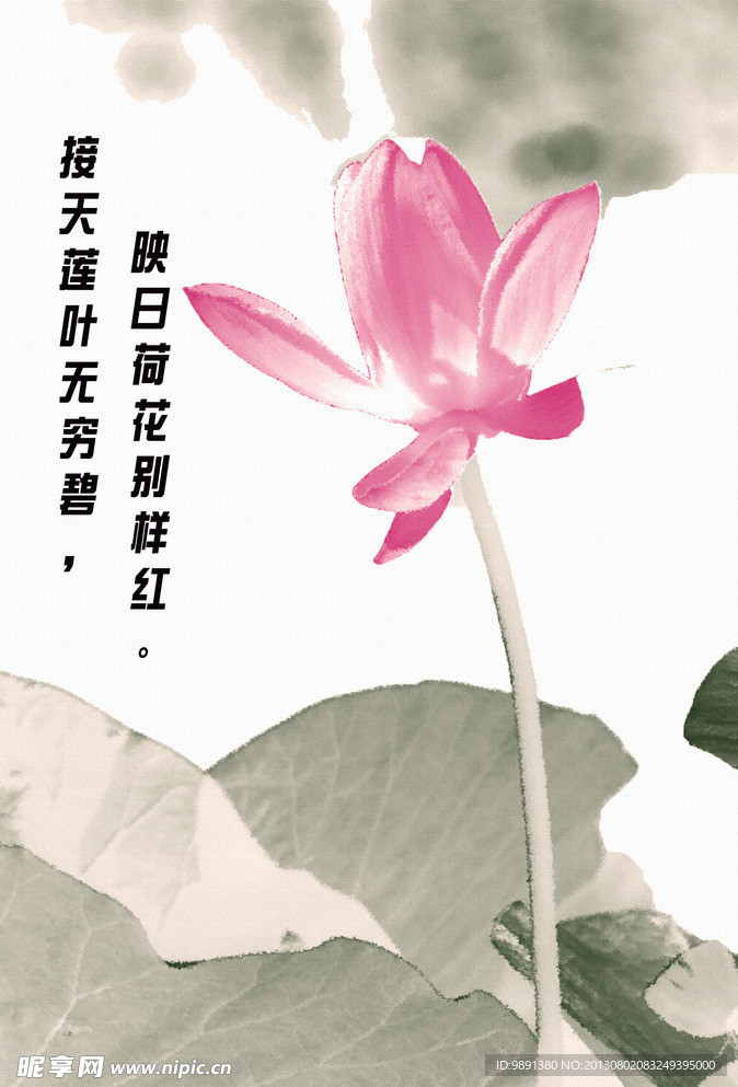 荷花水墨画