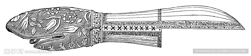 盔甲 手绘 黑白画