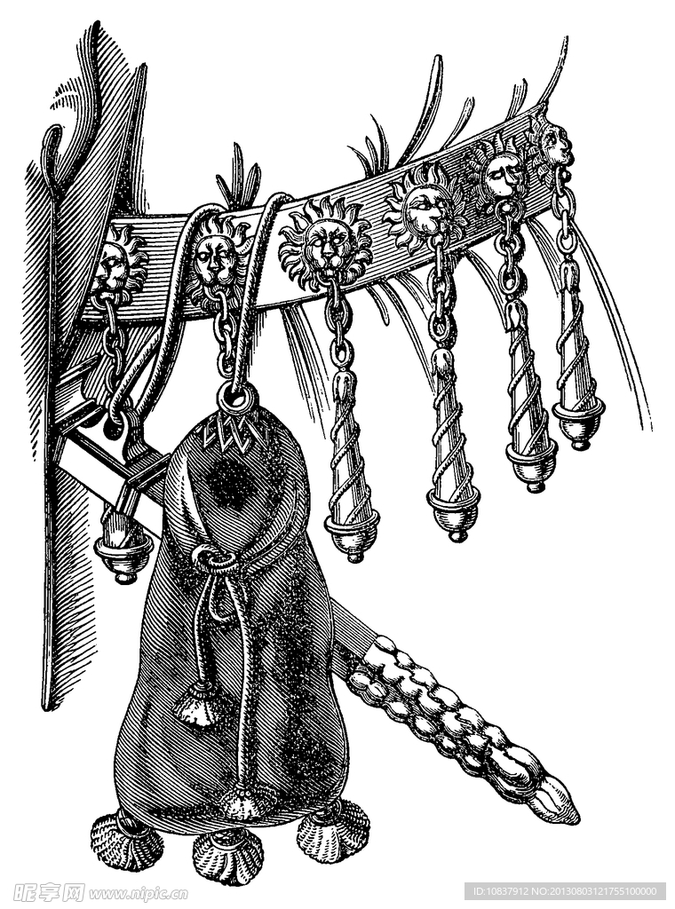 盔甲 手绘 黑白画