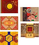 月饼盒包装矢量图