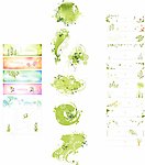 线条浪漫树叶花纹