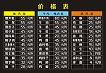价格表