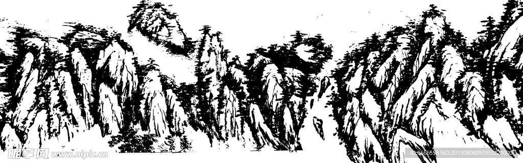 水墨 山