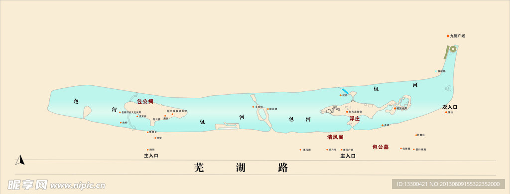 合肥包公园平面示意图