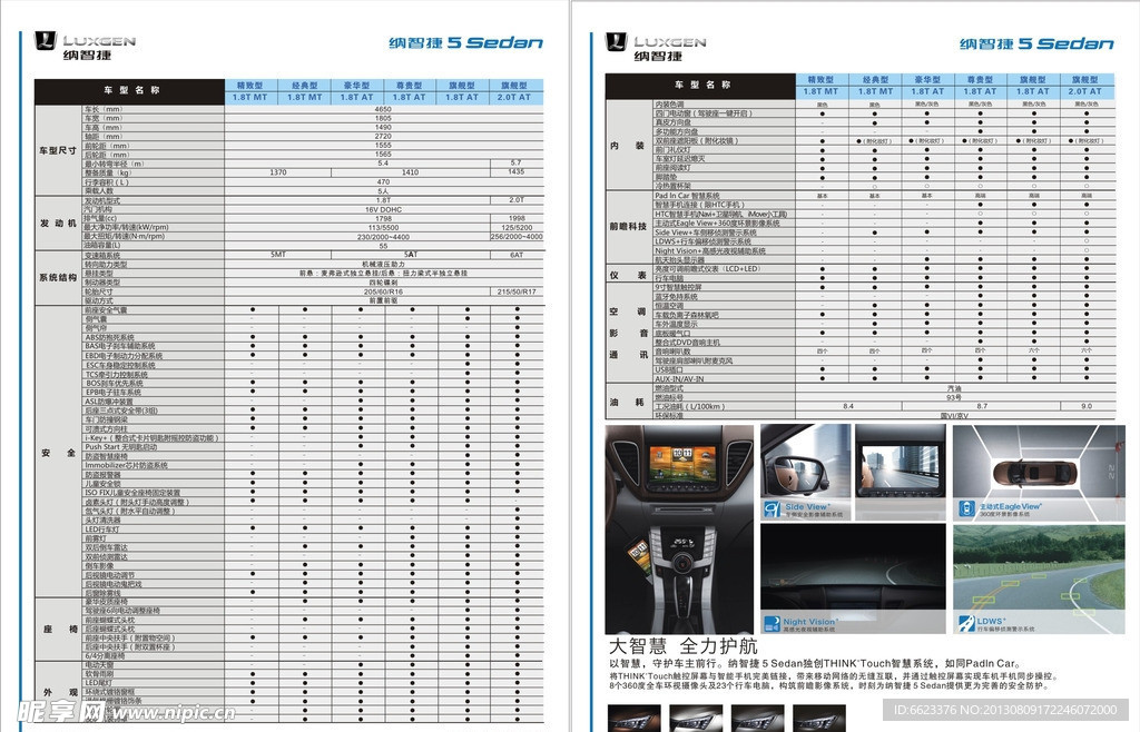 纳智捷5Sedan参数配置宣传单张