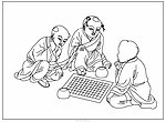 古代儿童线描图