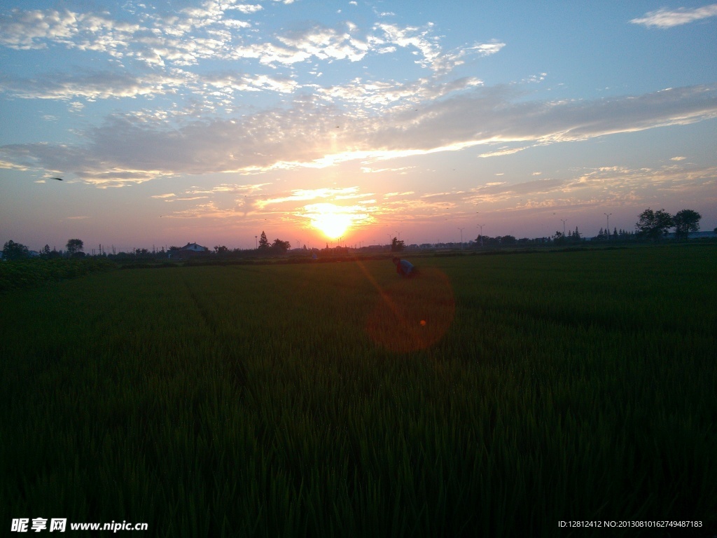 乡村田园生活 夕阳