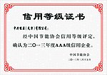 信用等级证书