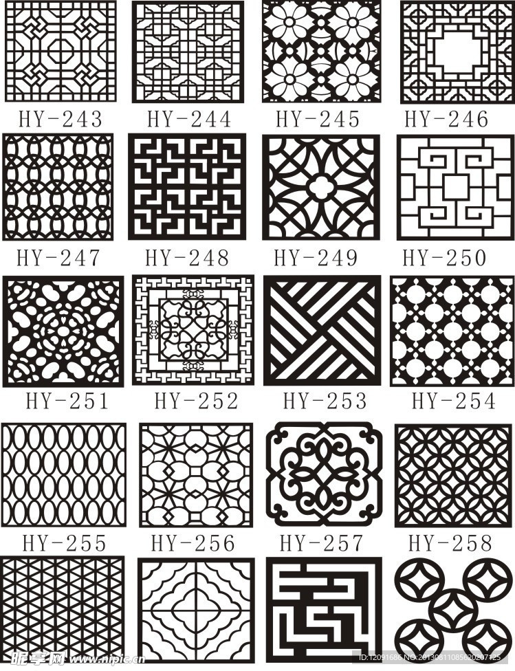 镂空雕刻花纹