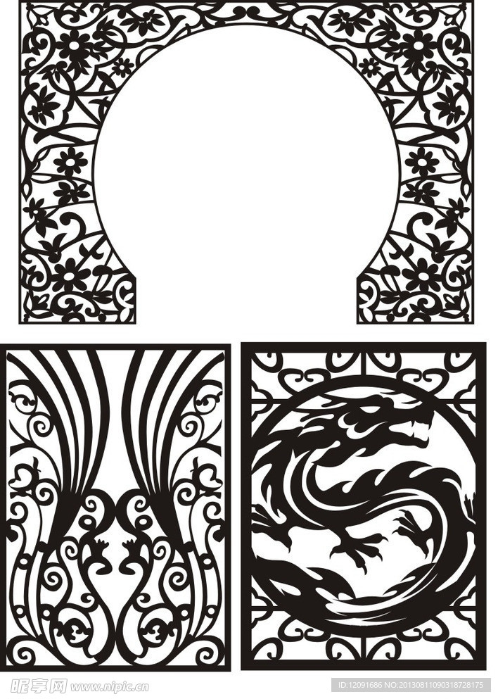 镂空雕刻花纹