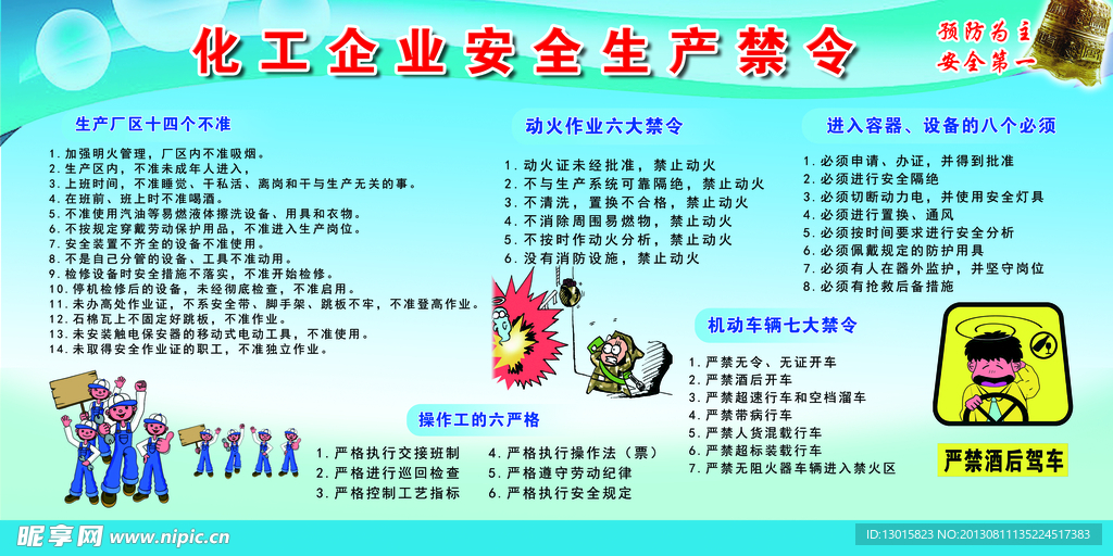 化工企业安全生产禁令