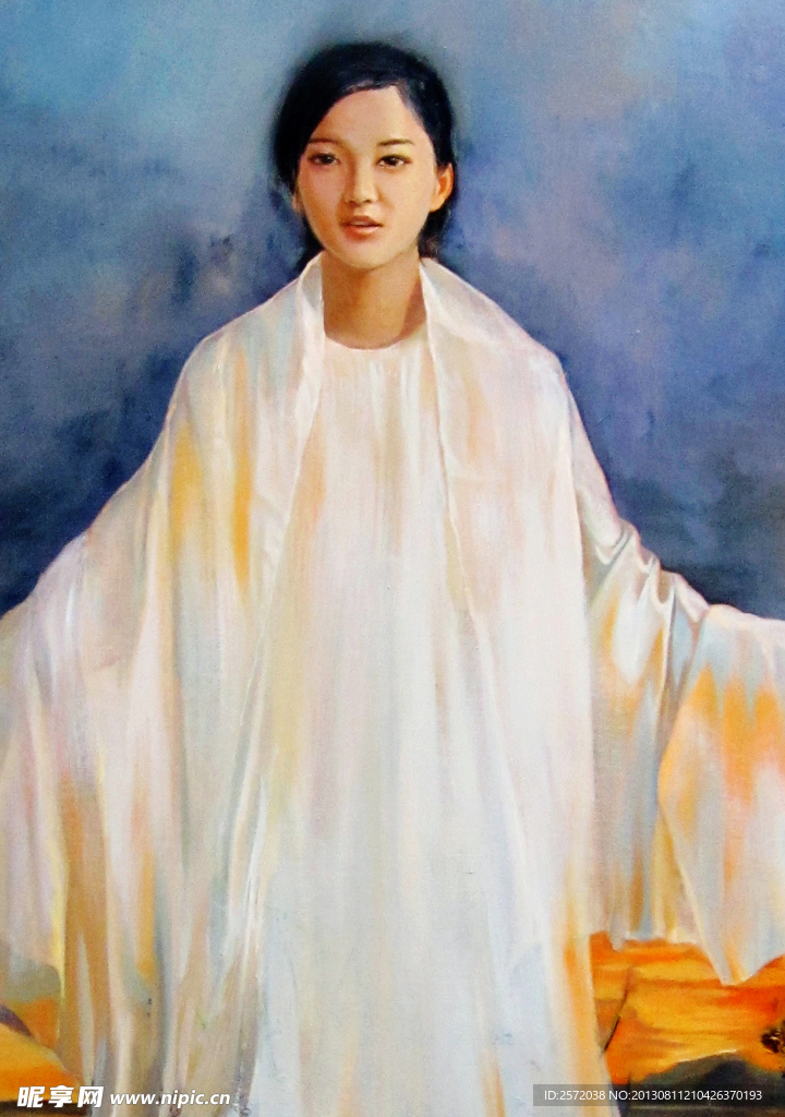 晚风 人物油画