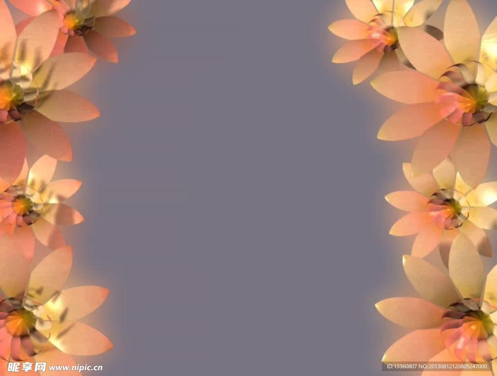 橙红旋转花朵边框视频