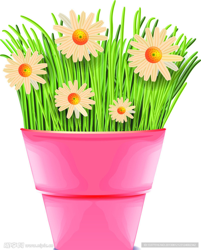 花圃园艺主题矢量插图
