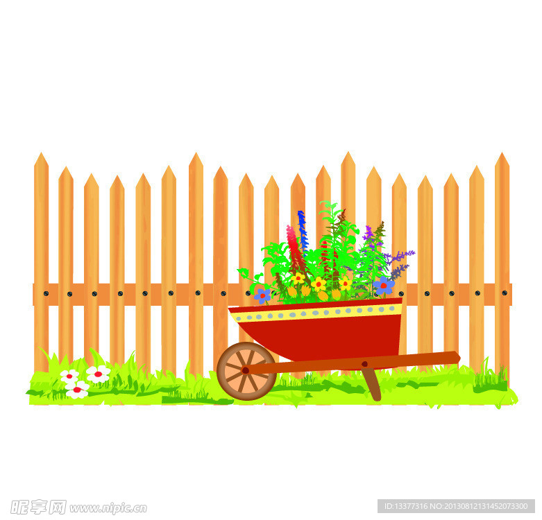花圃园艺主题矢量插图