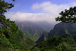 山峰山谷蓝天